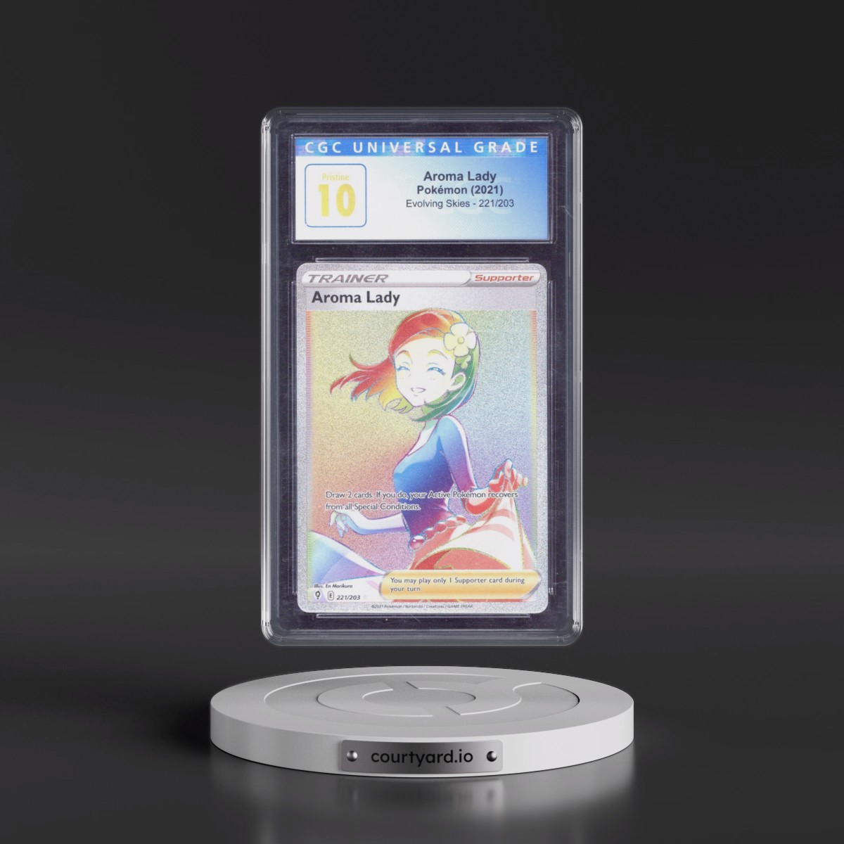 2021 Evolving Skies #221/203 Aroma Lady - Rainbow Rare Holo (CGC 10 PRISTINE)
