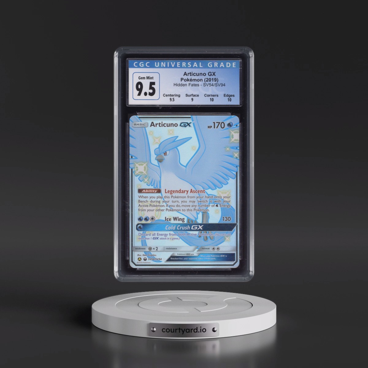 2019 Hidden Fates #SV54/SV94 Articuno GX - Shiny Vault Holo (CGC 10 GEM MINT)