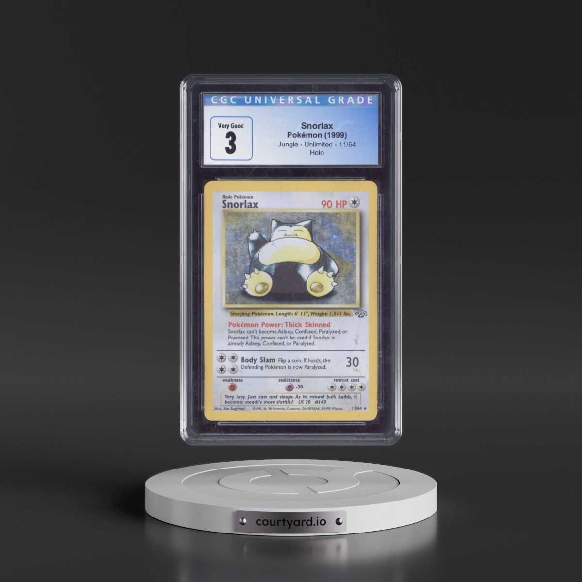 1999 Jungle #11/64 Snorlax - Holo (CGC 3 VG)
