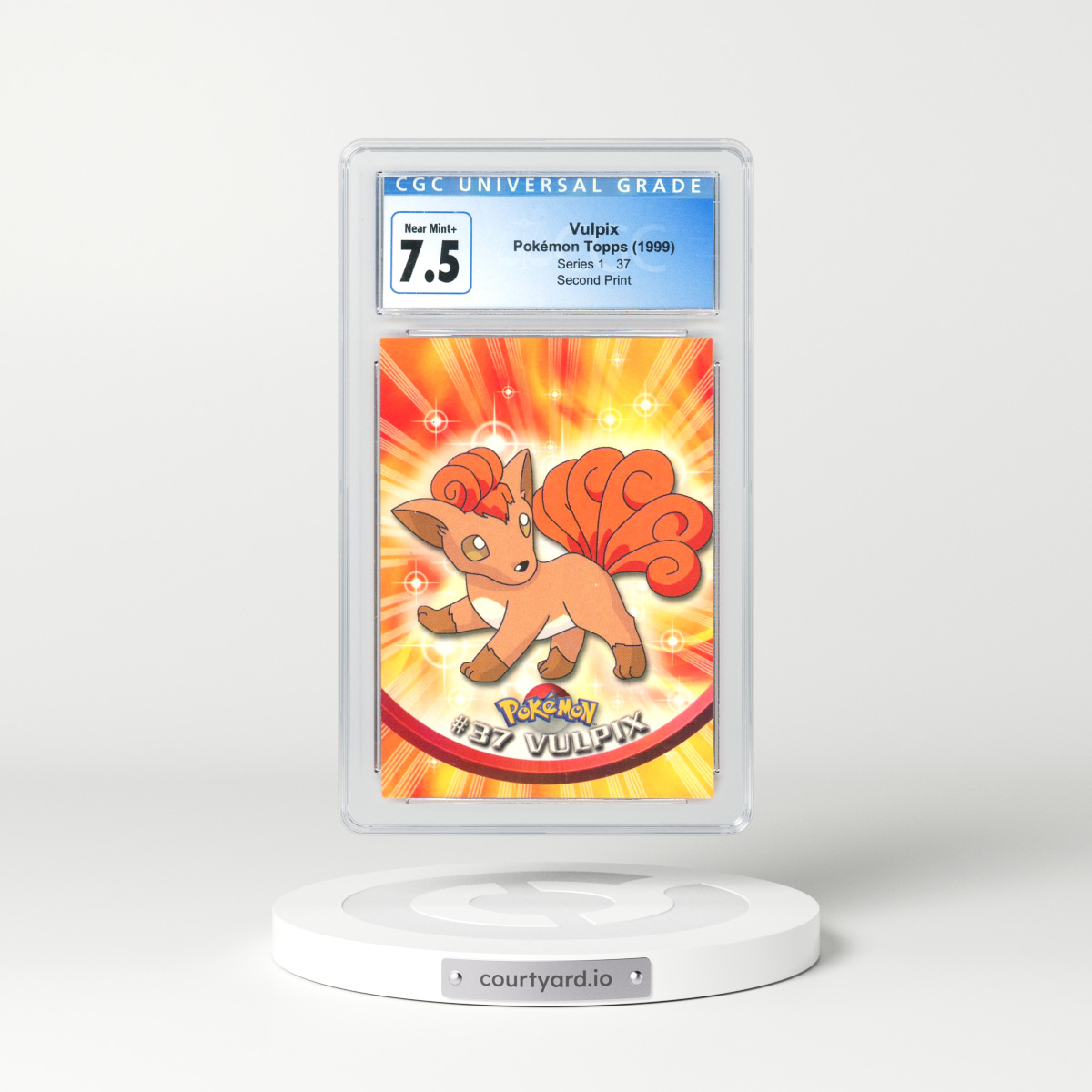1999 Topps Pokemon #37 Vulpix - Second Print (CGC 7.5 NM+)