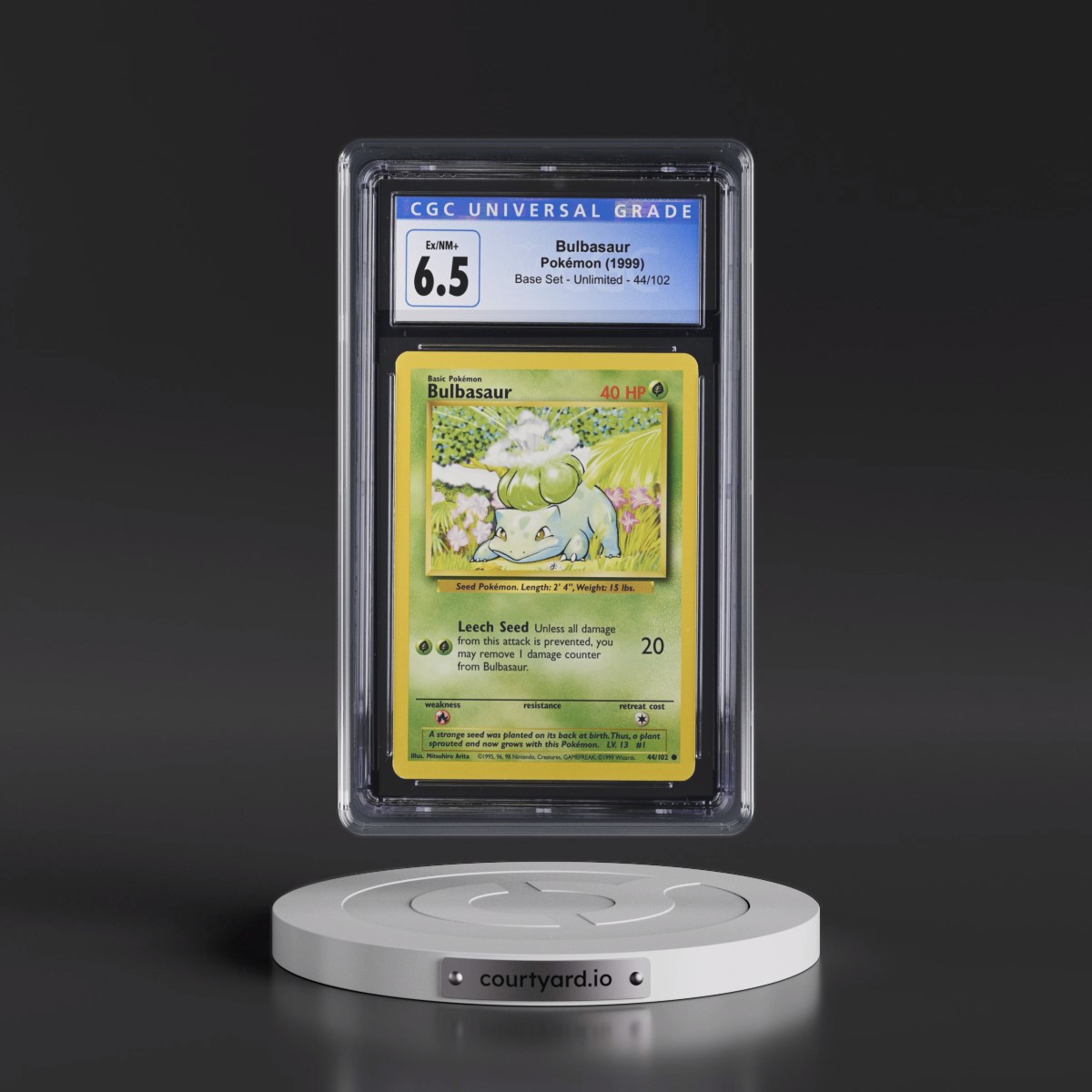 1999 Base Set #44/102 Bulbasaur (CGC 6.5 EX-NM+)