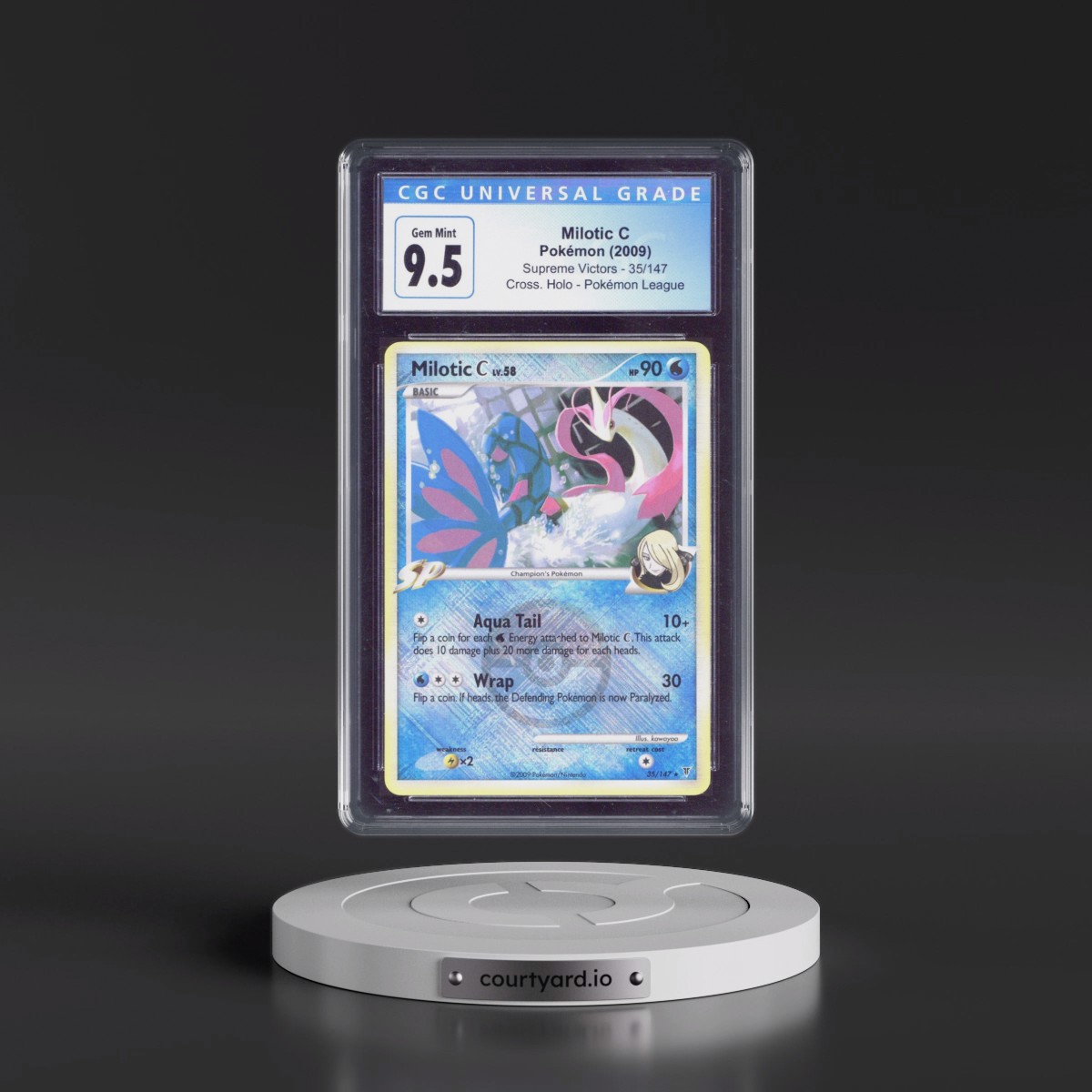 2009 Supreme Victors #35/147 Milotic C - Pokémon League (Crosshatch Holo) (CGC 10 GEM MINT)