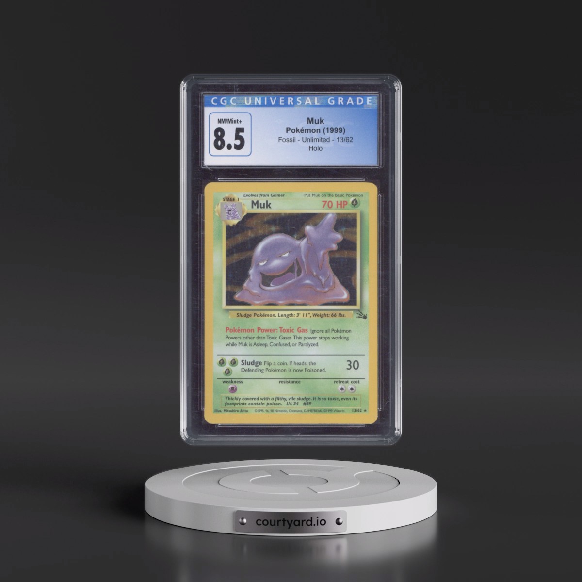 1999 Fossil #13/62 Muk - Galaxy Star Holo (CGC 8.5 NM-MT+)