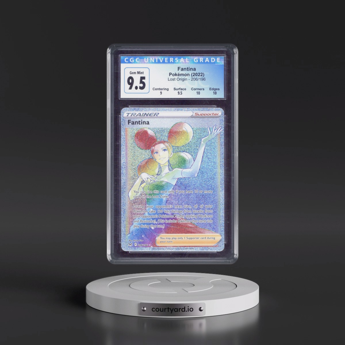 2022 Lost Origin #206/196 Fantina - Rainbow Rare Holo (CGC 10 GEM MINT)