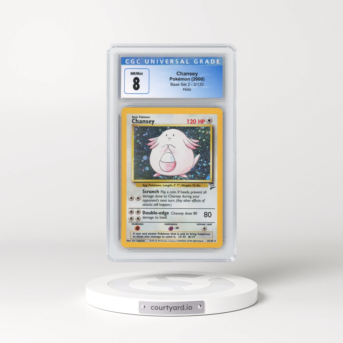 2000 Base Set 2 #3/130 Chansey - Holo (CGC 8 NM-MT)