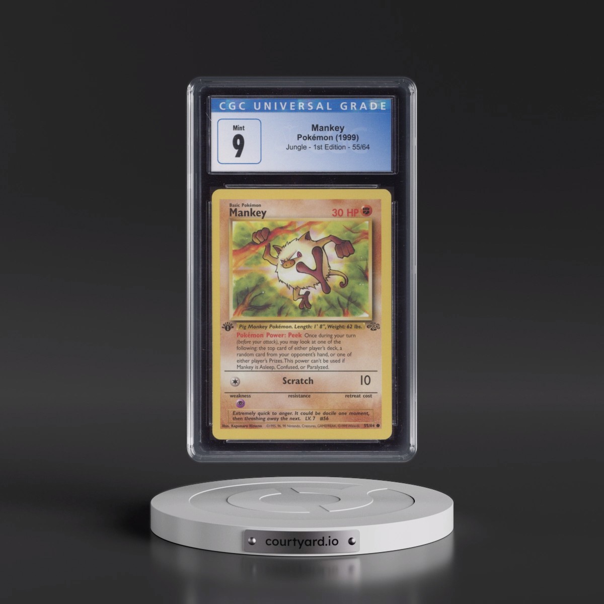 1999 Jungle #55/64 Mankey - 1st Edition 1st Edition (CGC 9 MINT)
