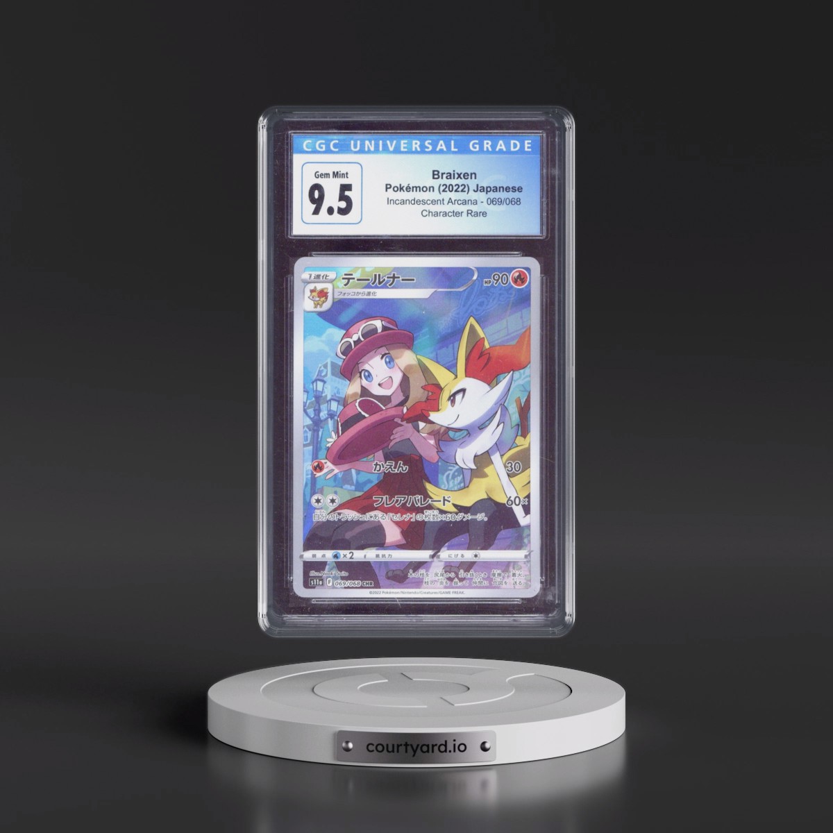 2022 Incandescent Arcana #069/068 Braixen - Character Rare Holo (CGC 10 GEM MINT)