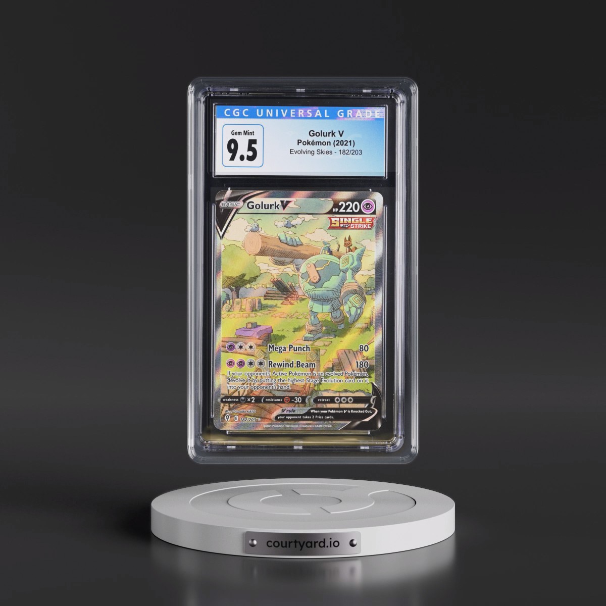 2021 Evolving Skies #182/203 Golurk V - Ultra Rare Holo (CGC 10 GEM MINT)