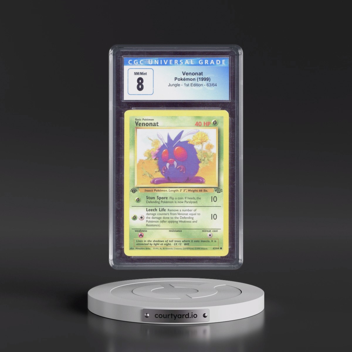 1999 Jungle #63/64 Venonat - 1st Edition 1st Edition (CGC 8 NM-MT)