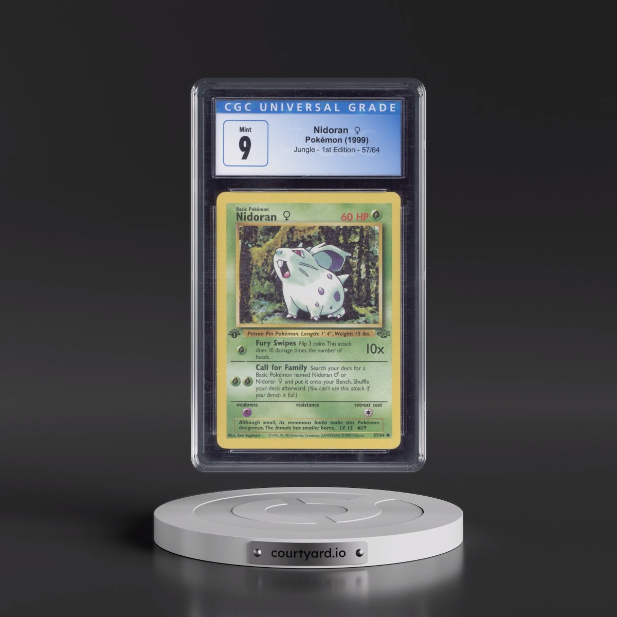 1999 Jungle #57/64 Nidoran â?? - 1st Edition 1st Edition (CGC 9 MINT)