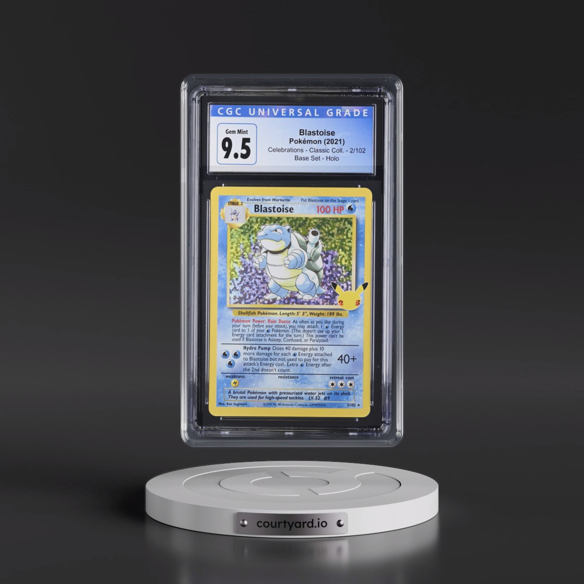 2021 Celebrations - Classic Collection #2/102 Blastoise - Base Set Holo (CGC 10 GEM MINT)