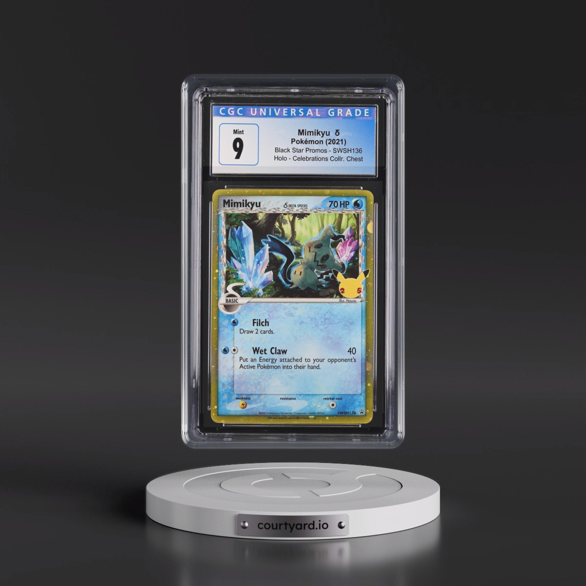 2017 Black Star Promos - Sword & Shield #SWSH136 Mimikyu ´ - Celebrations (Holo) (CGC 9 MINT)