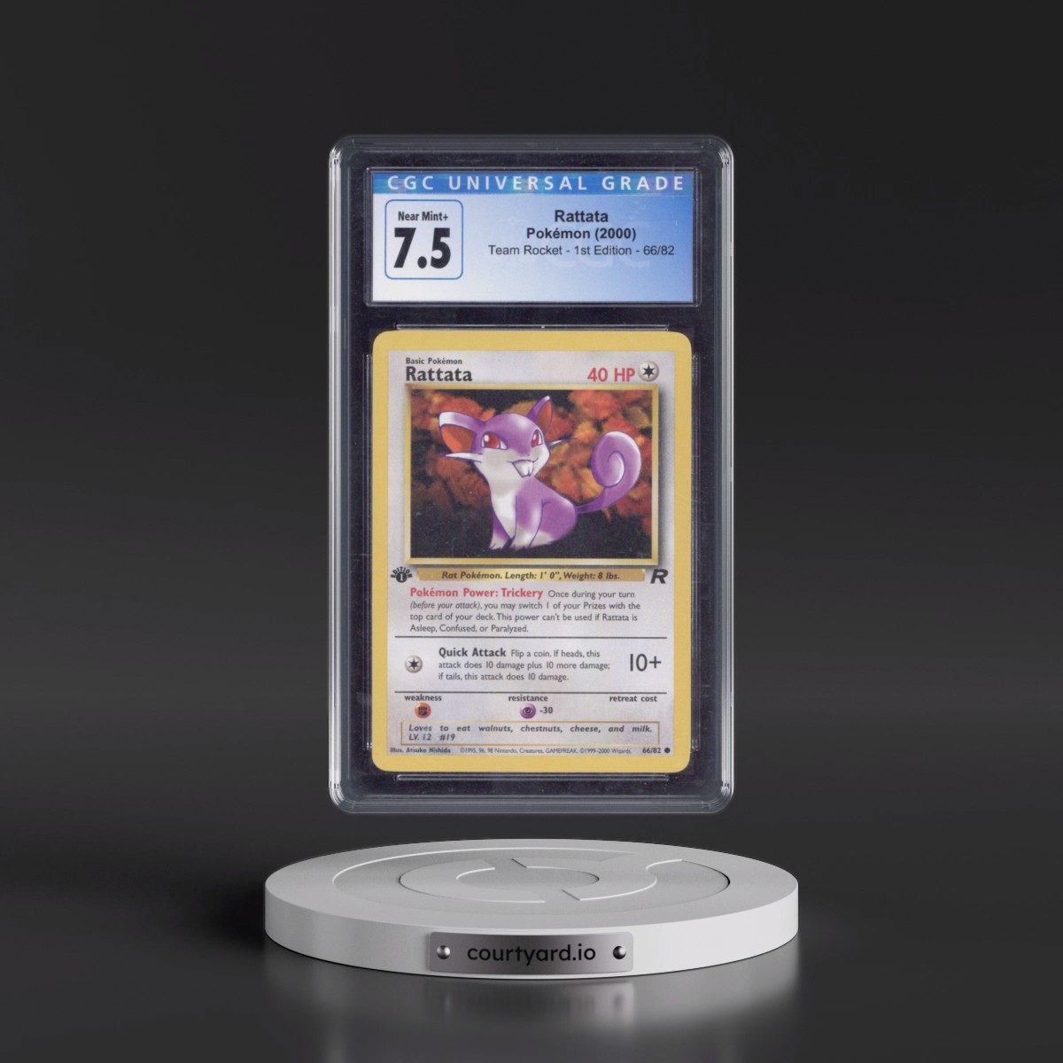 2000 Team Rocket #66/82 Rattata - 1st Edition 1st Edition (CGC 7.5 NM+)