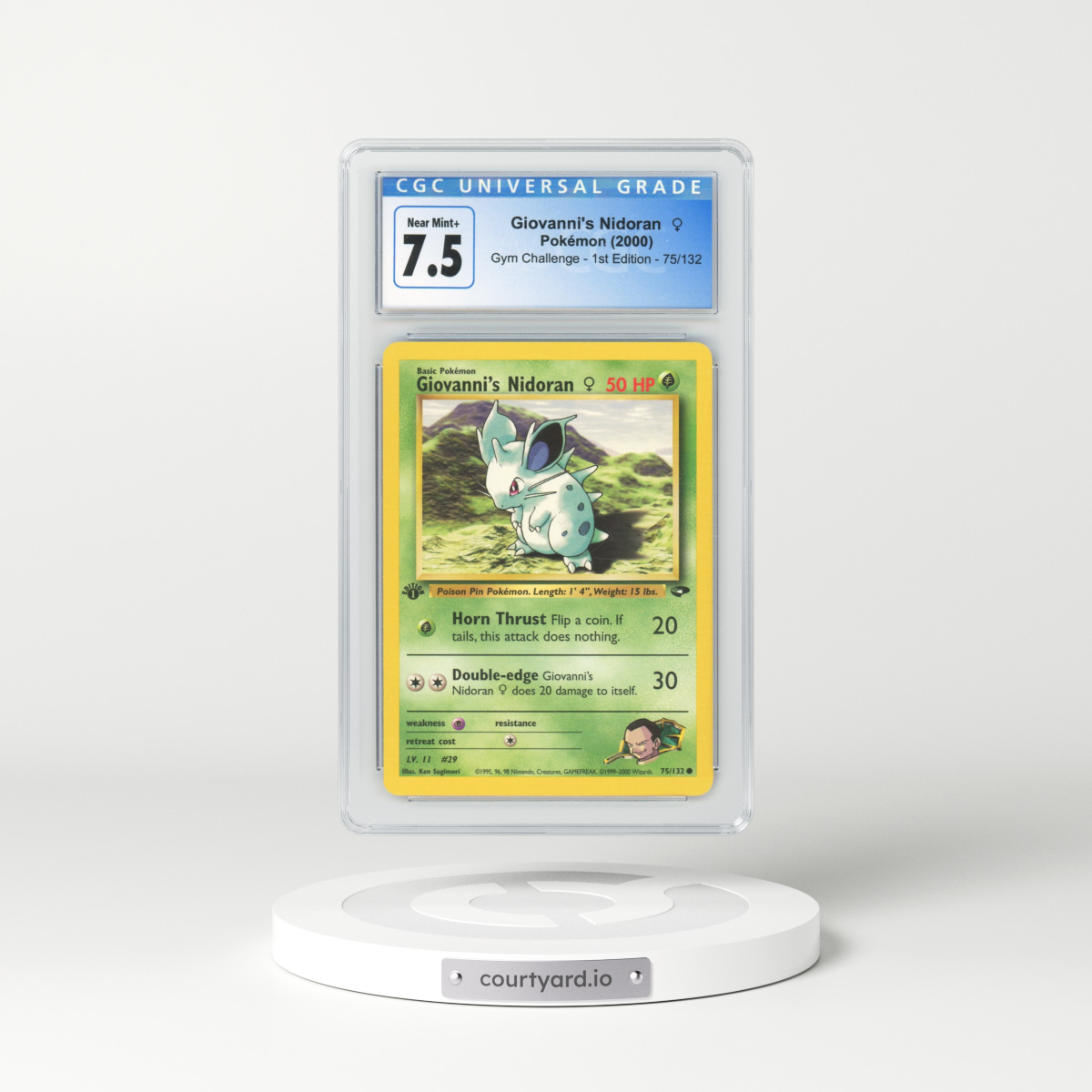2000 Gym Challenge #75 Giovanni's Nidoran (F) - 1st Edition (CGC 7.5 NM+)