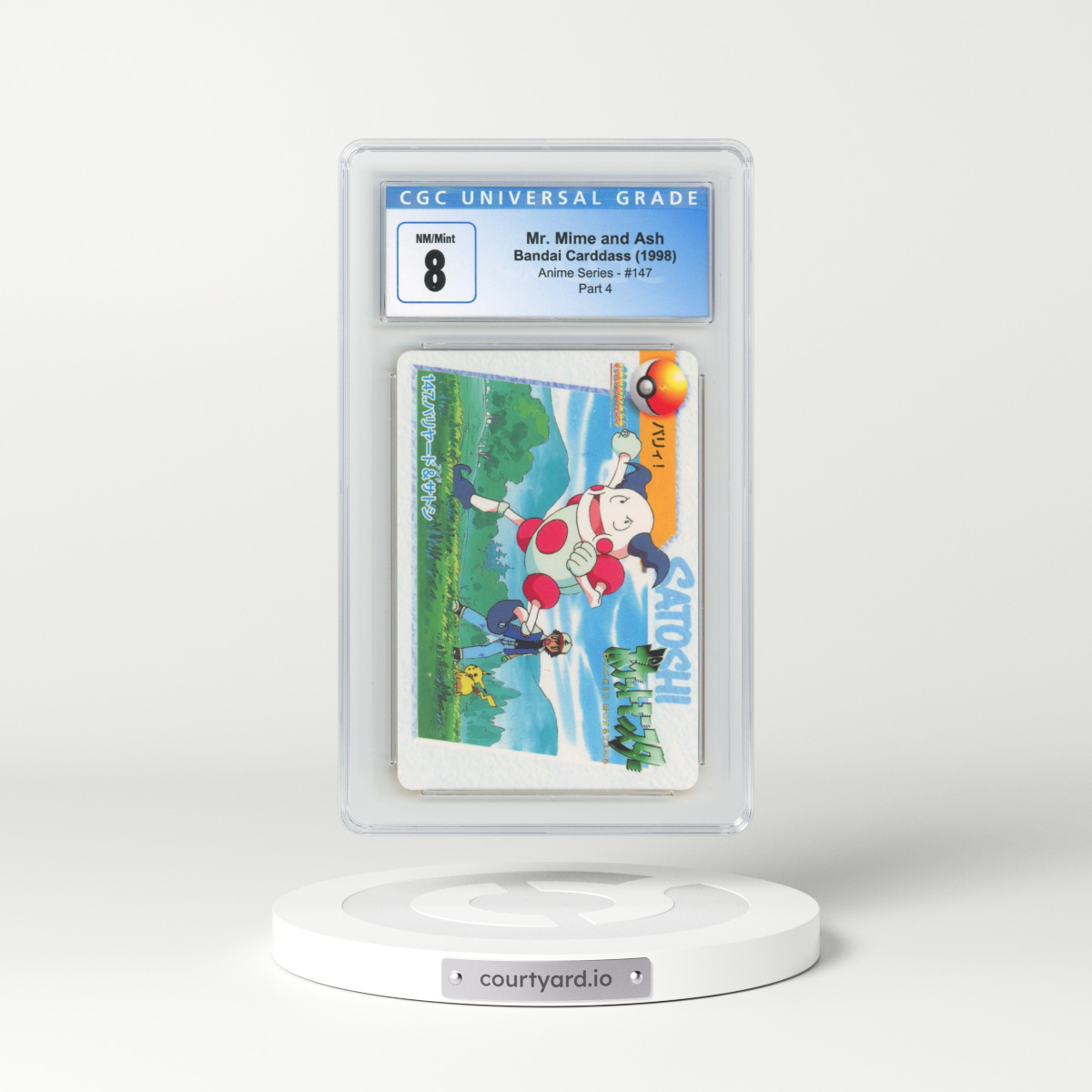 1998 Anime Series #147 Mr. Mime and Ash - Part 4 (CGC 8 NM-MT)