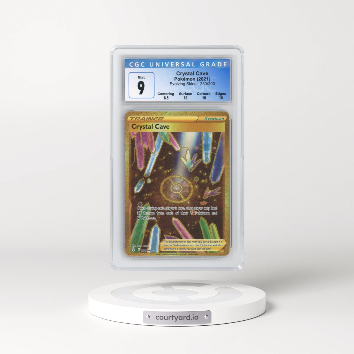 2021 Evolving Skies #230/203 Crystal Cave - Secret Rare Holo (CGC 9 MINT)