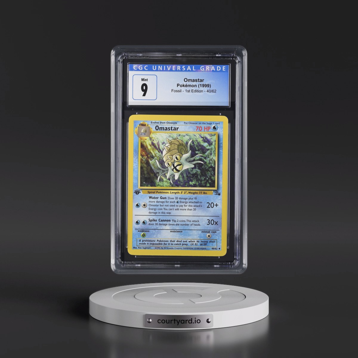 1999 Fossil #40/62 Omastar - 1st Edition 1st Edition (CGC 9 MINT)