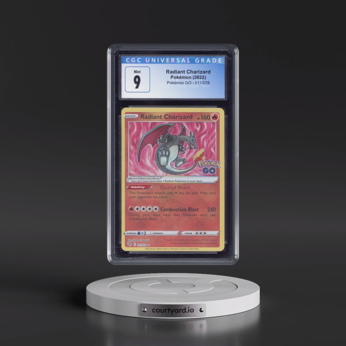 2022 Pokémon GO #011/078 Radiant Charizard - Holo (CGC 9 MINT)