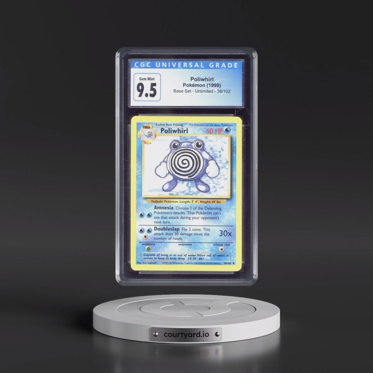 1999 Base Set #38/102 Poliwhirl (CGC 10 GEM MINT)