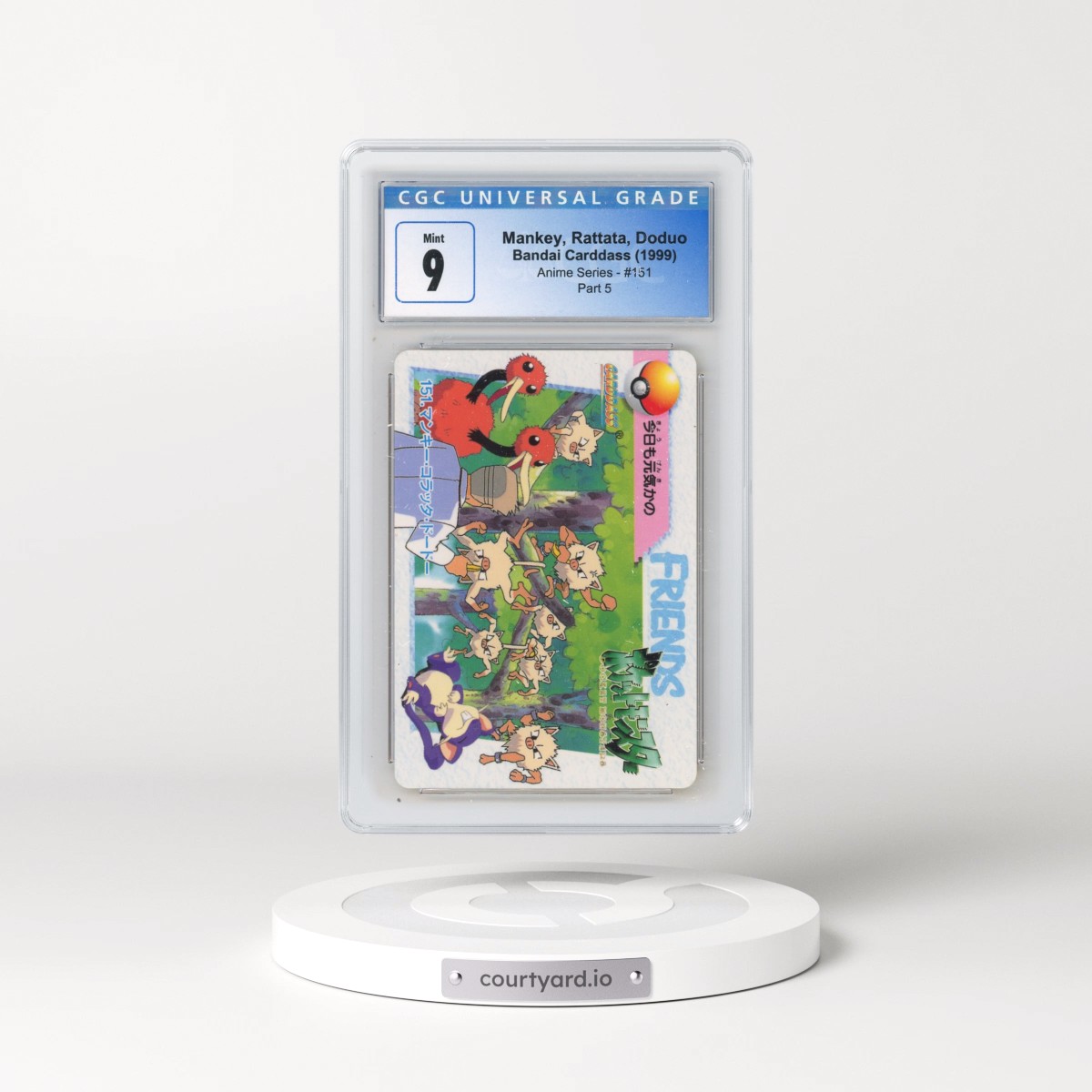1998 Anime Series #151 Mankey, Rattata, Doduo - Part 5 (CGC 9 MINT)