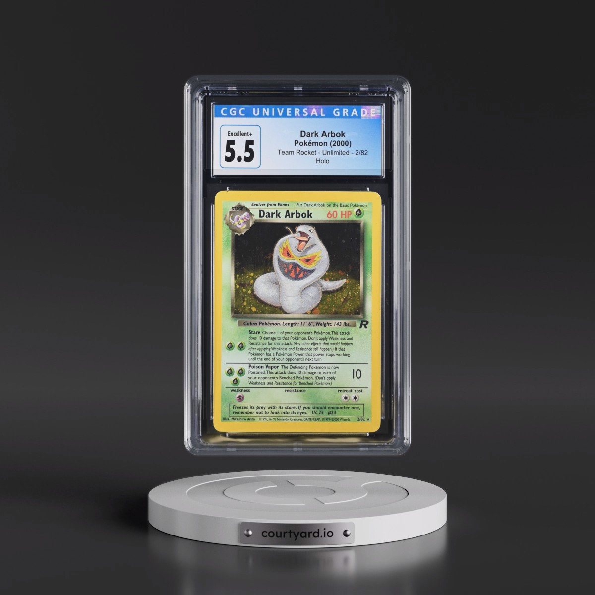 1999 Team Rocket #2/82 Dark Arbok - Holo (CGC 5.5 EX+)