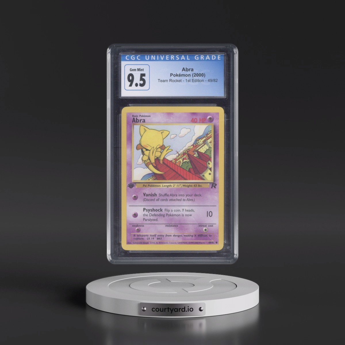 2000 Team Rocket #49/82 Abra - 1st Edition 1st Edition (CGC 10 GEM MINT)