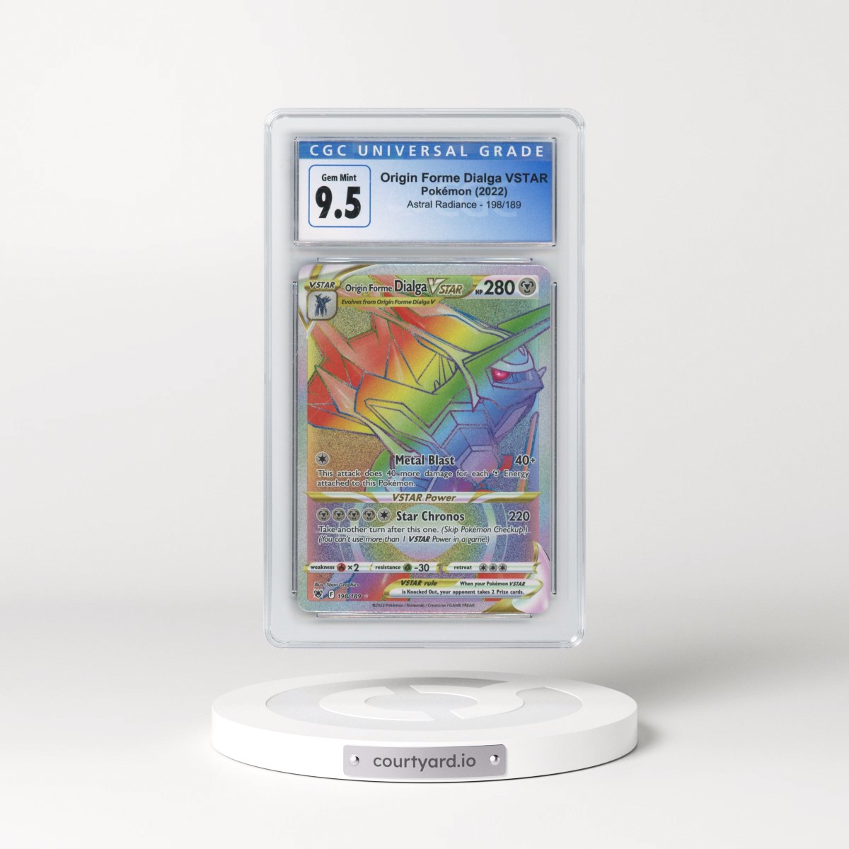 2022 Astral Radiance #198/189 Origin Forme Dialga VSTAR - Holo Secret (CGC 10 GEM MINT)