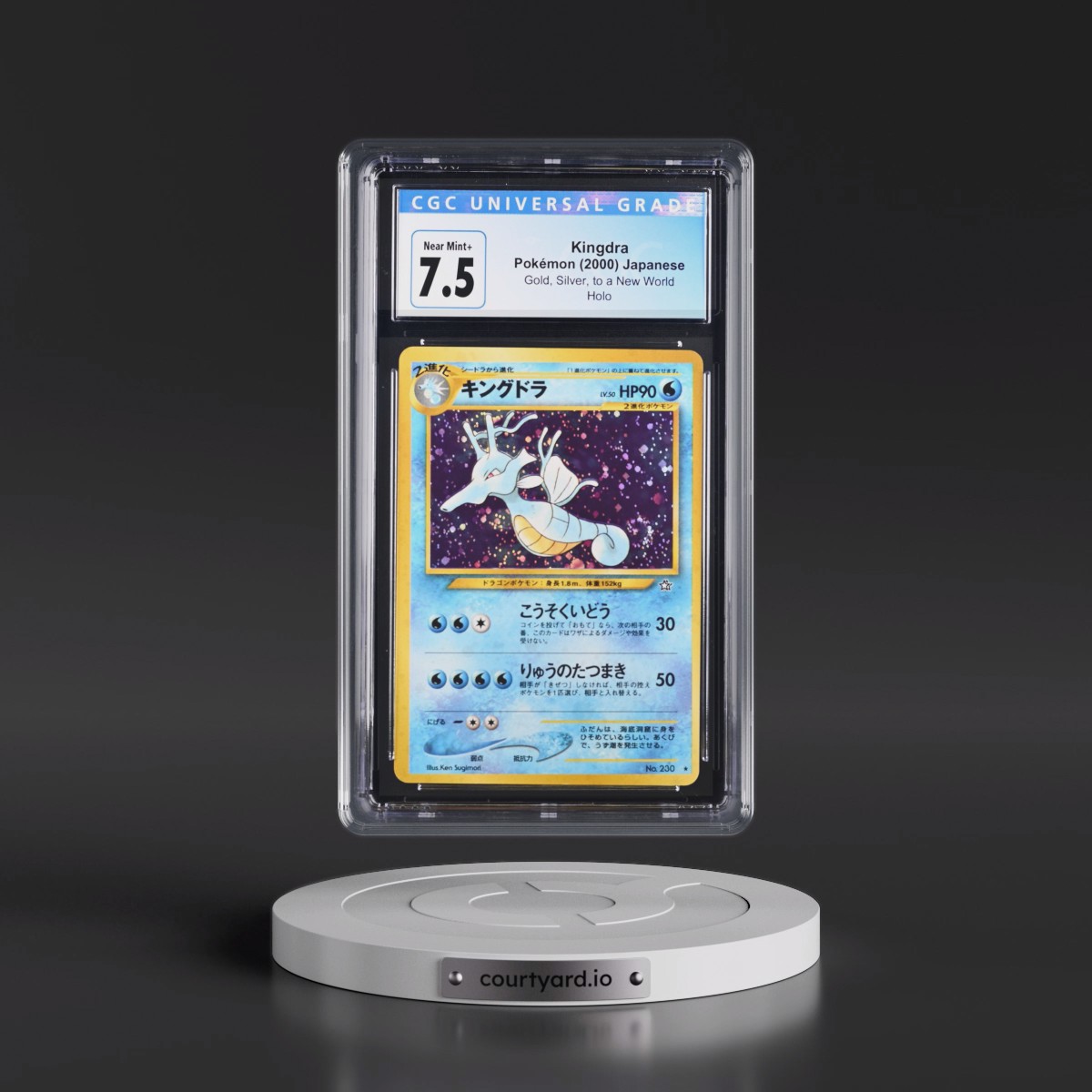 1999 Gold, Silver, to a New World Kingdra - Holo (CGC 7.5 NM+)