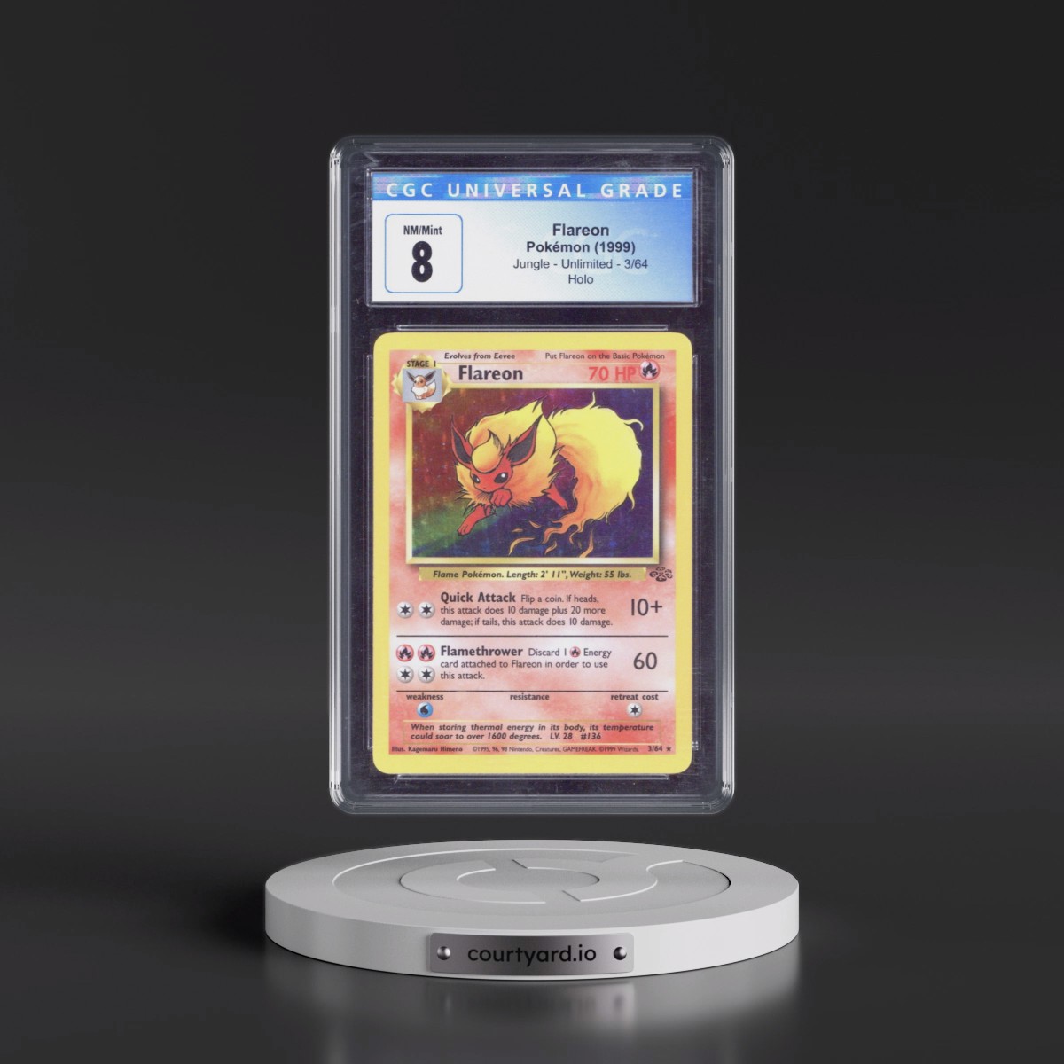 1999 Jungle #3/64 Flareon - Holo (CGC 8 NM-MT)