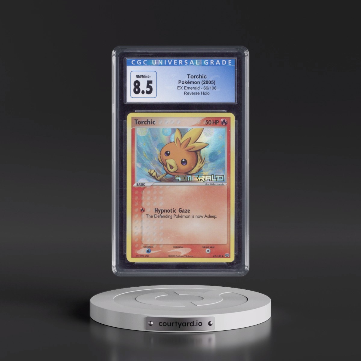 2005 EX Emerald #69/106 Torchic - Reverse Holo (CGC 8.5 NM-MT+)