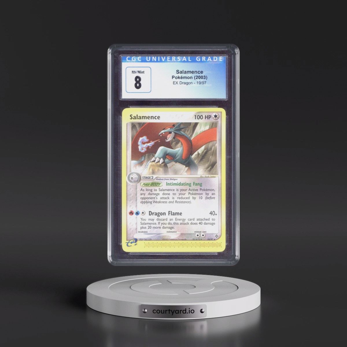 2003 EX Dragon (2003 Copyright, w/ "e" Symbol) #19/97 Salamence - (Non-Holo) (CGC 8 NM-MT)