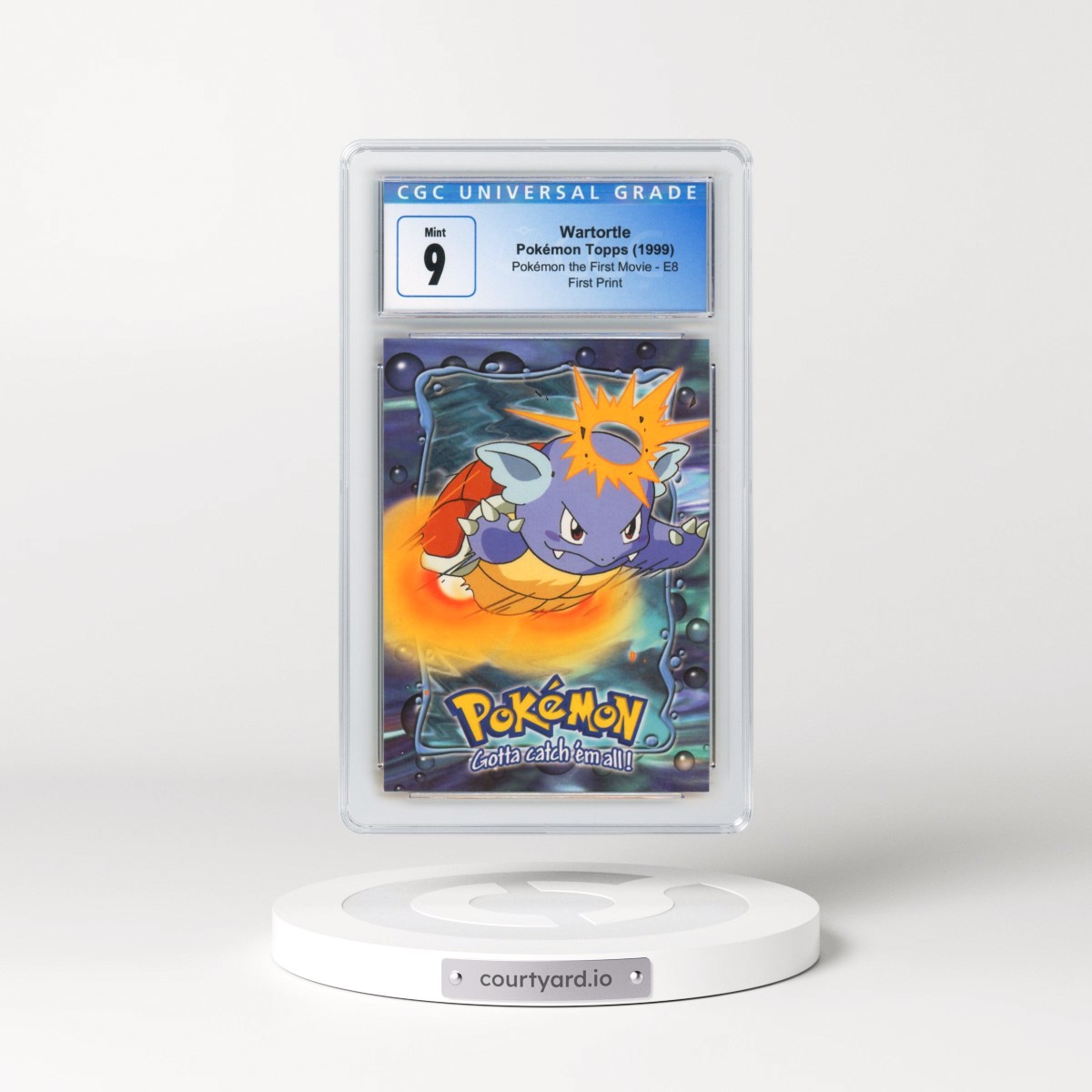 1999 Pokémon the First Movie #E8 No.08 Wartortle - First Print (Blue Topps Logo) (CGC 9 MINT)