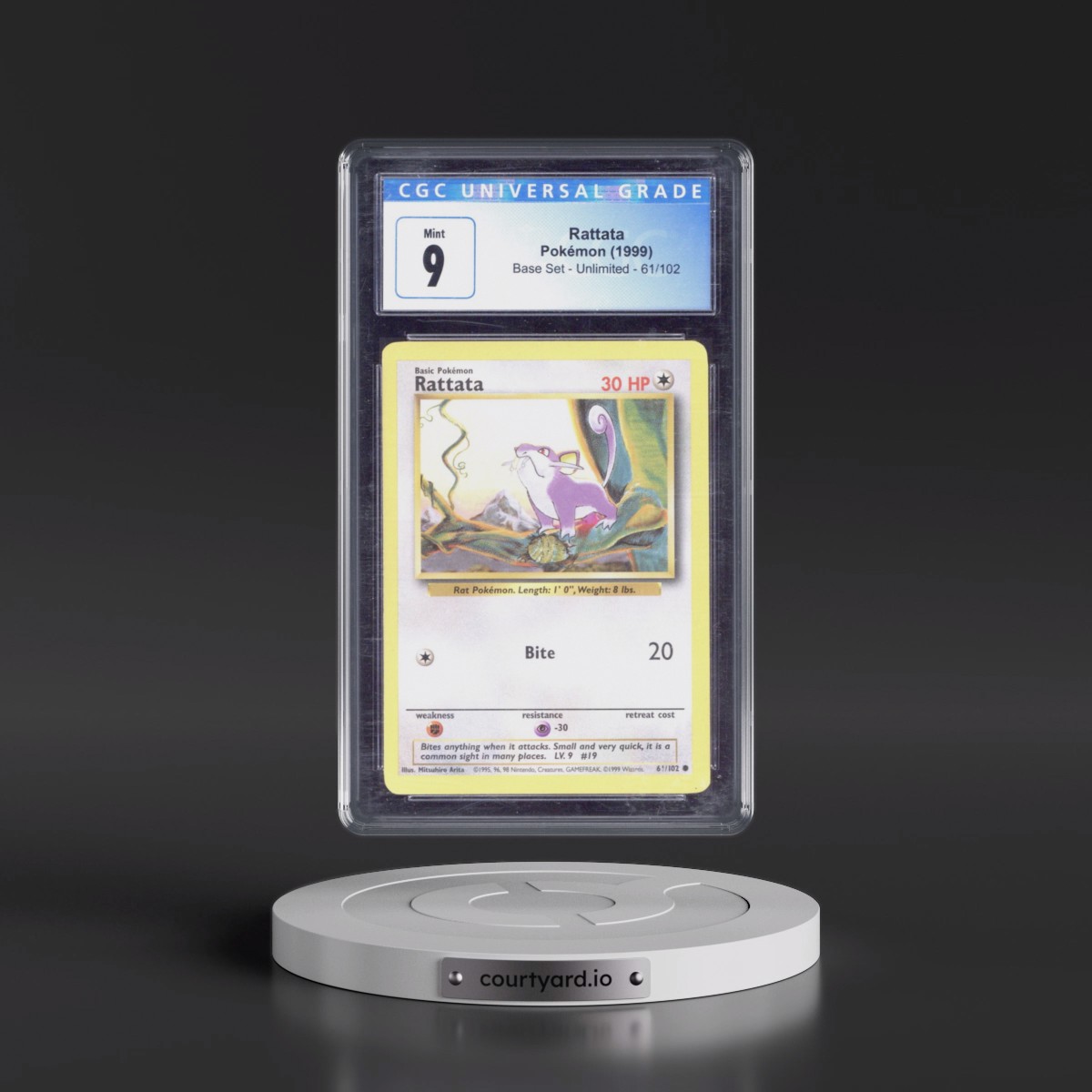 1999 Base Set #61/102 Rattata (CGC 9 MINT)