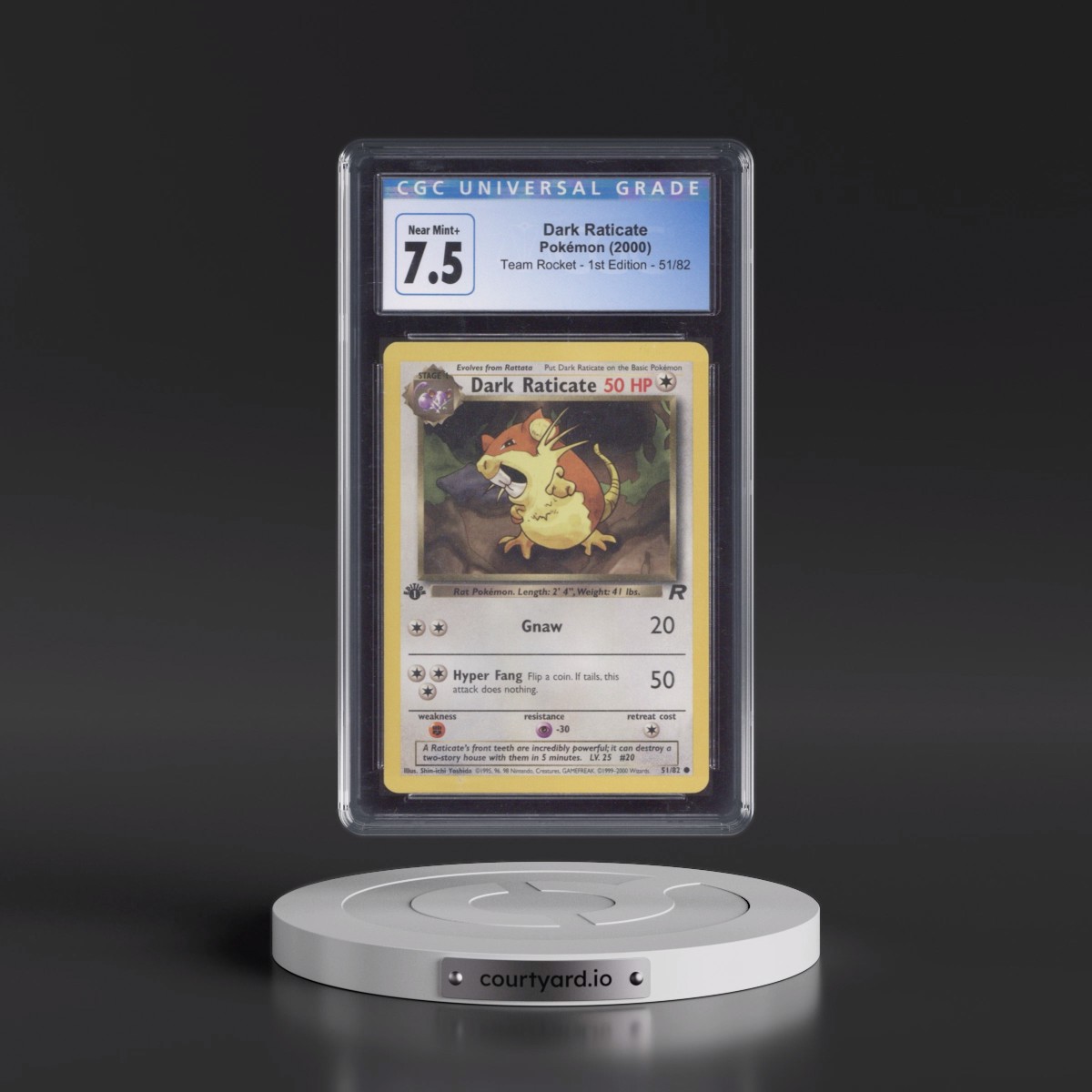 2000 Team Rocket #51/82 Dark Raticate - 1st Edition 1st Edition (CGC 7.5 NM+)