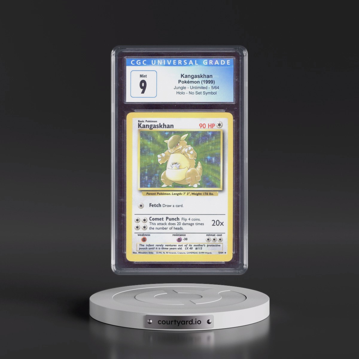 1999 Jungle #5/64 Kangaskhan - No Set Symbol Holo (CGC 9 MINT)
