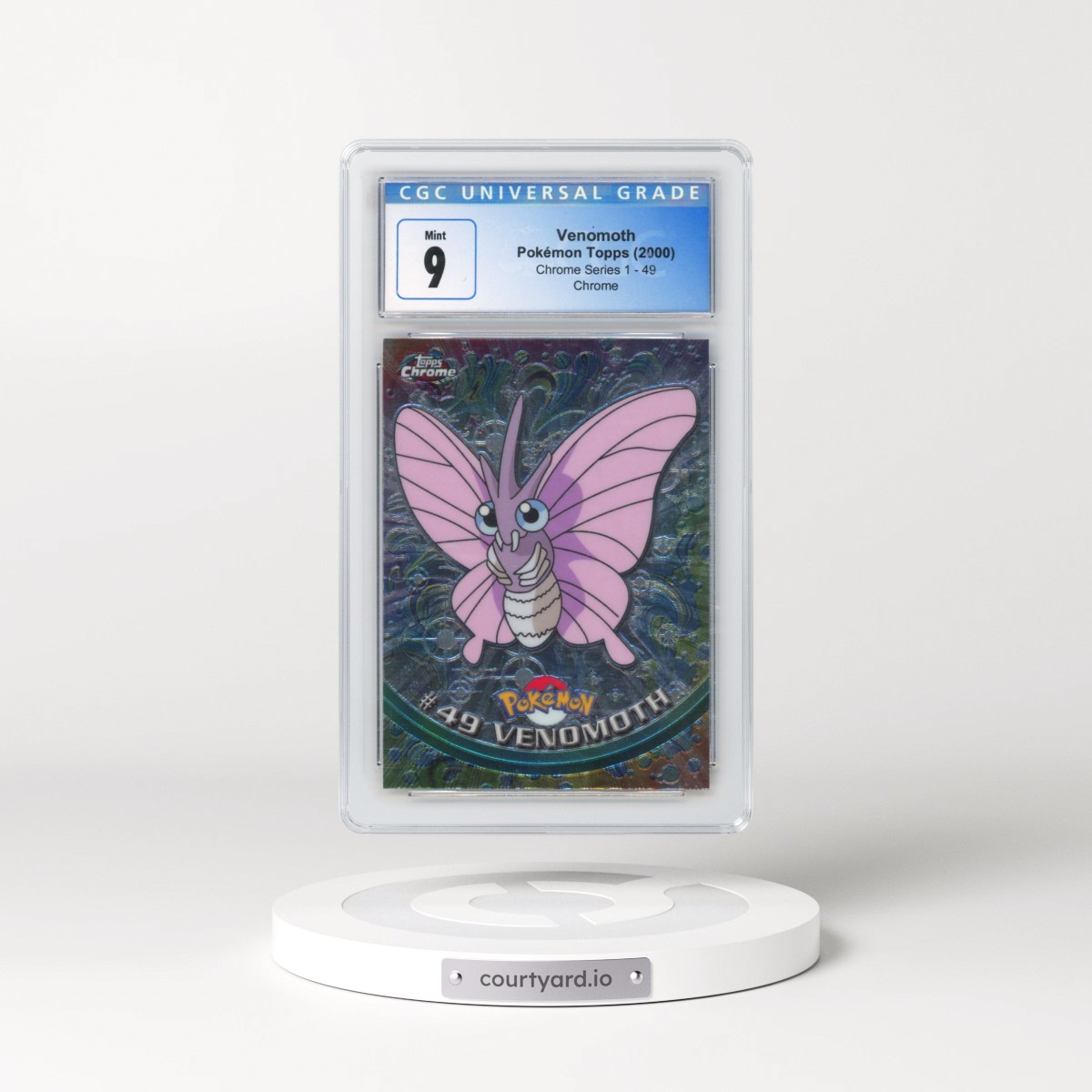 2000 Chrome Series 1 #49 Venomoth - Chrome (Topps Chrome Stamp on Front of Card) (CGC 9 MINT)