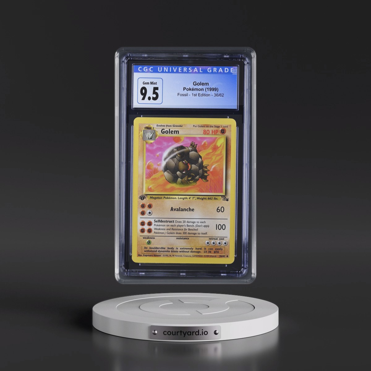 1999 Fossil #36/62 Golem - 1st Edition 1st Edition (CGC 10 GEM MINT)