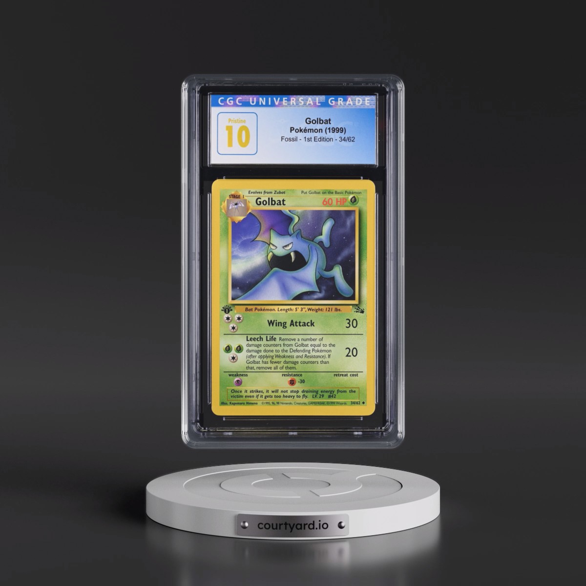 1999 Fossil #34/62 Golbat - 1st Edition 1st Edition (CGC 10 PRISTINE)