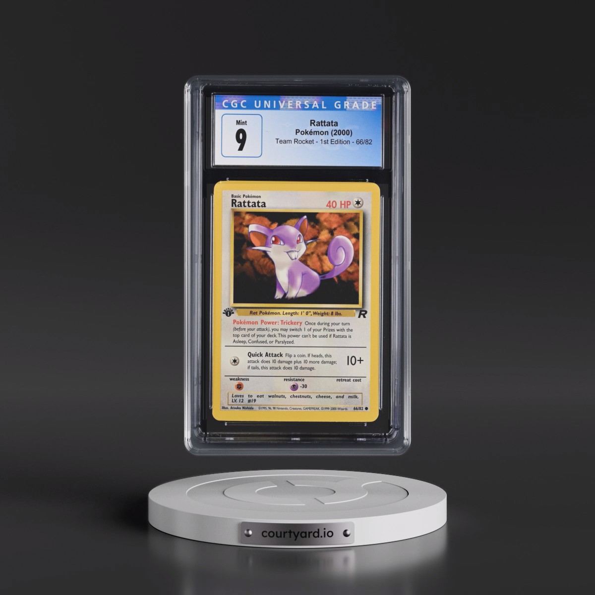 2000 Team Rocket #66/82 Rattata - 1st Edition 1st Edition (CGC 9 MINT)