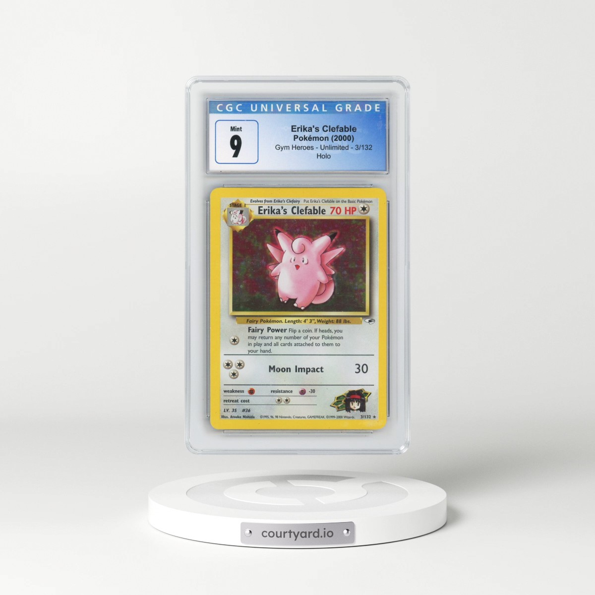 2000 Gym Heroes #3/132 Erika's Clefable - Holo (CGC 9 MINT)