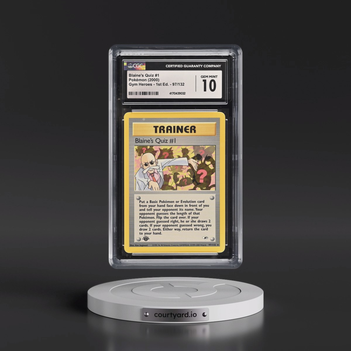 2000 Gym Heroes #97/132 Blaine's Quiz #1 - 1st Edition 1st Edition (CGC 10 GEM MINT)