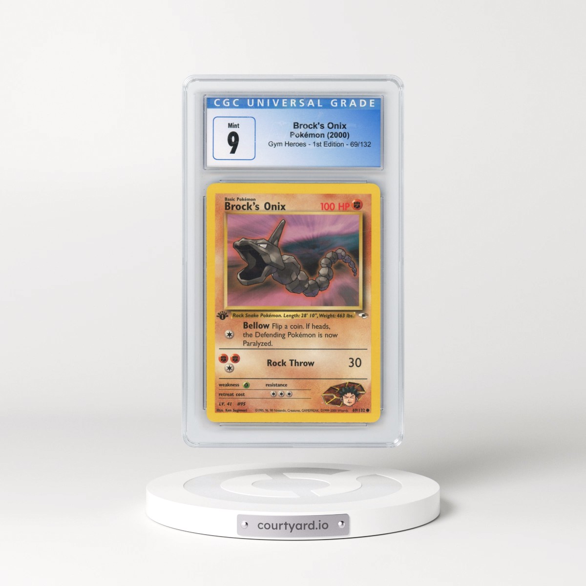 2000 Gym Heroes #69/132 Brock's Onix - 1st Edition 1st Edition (CGC 9 MINT)