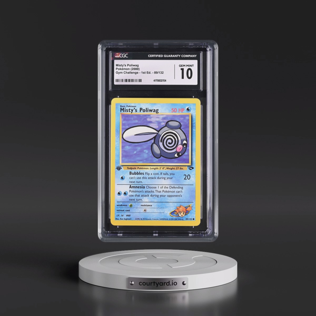 2000 Gym Challenge #89/132 Misty's Poliwag - 1st Edition 1st Edition (CGC 10 GEM MINT)