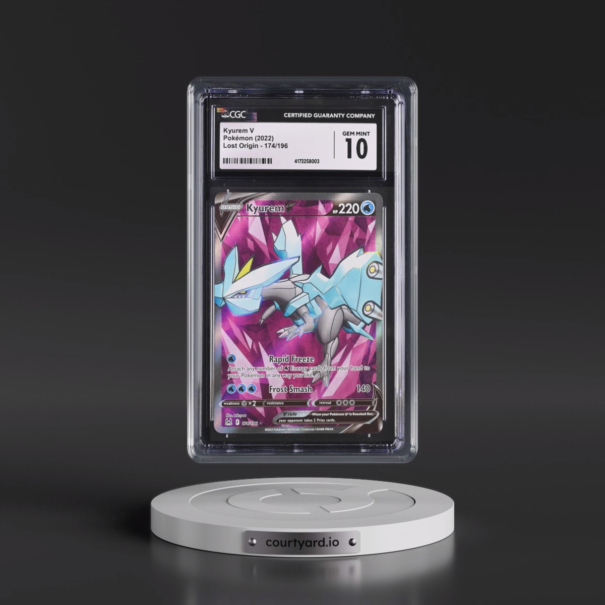 2022 Lost Origin #174/196 Kyurem V - Ultra Rare Holo (CGC 10 GEM MINT)