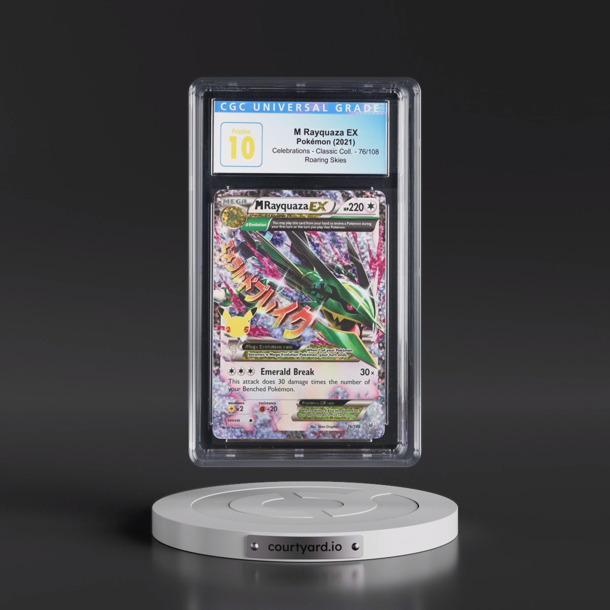 2021 Celebrations - Classic Collection #76/108 M Rayquaza EX - Roaring Skies Holo (CGC 10 PRISTINE)
