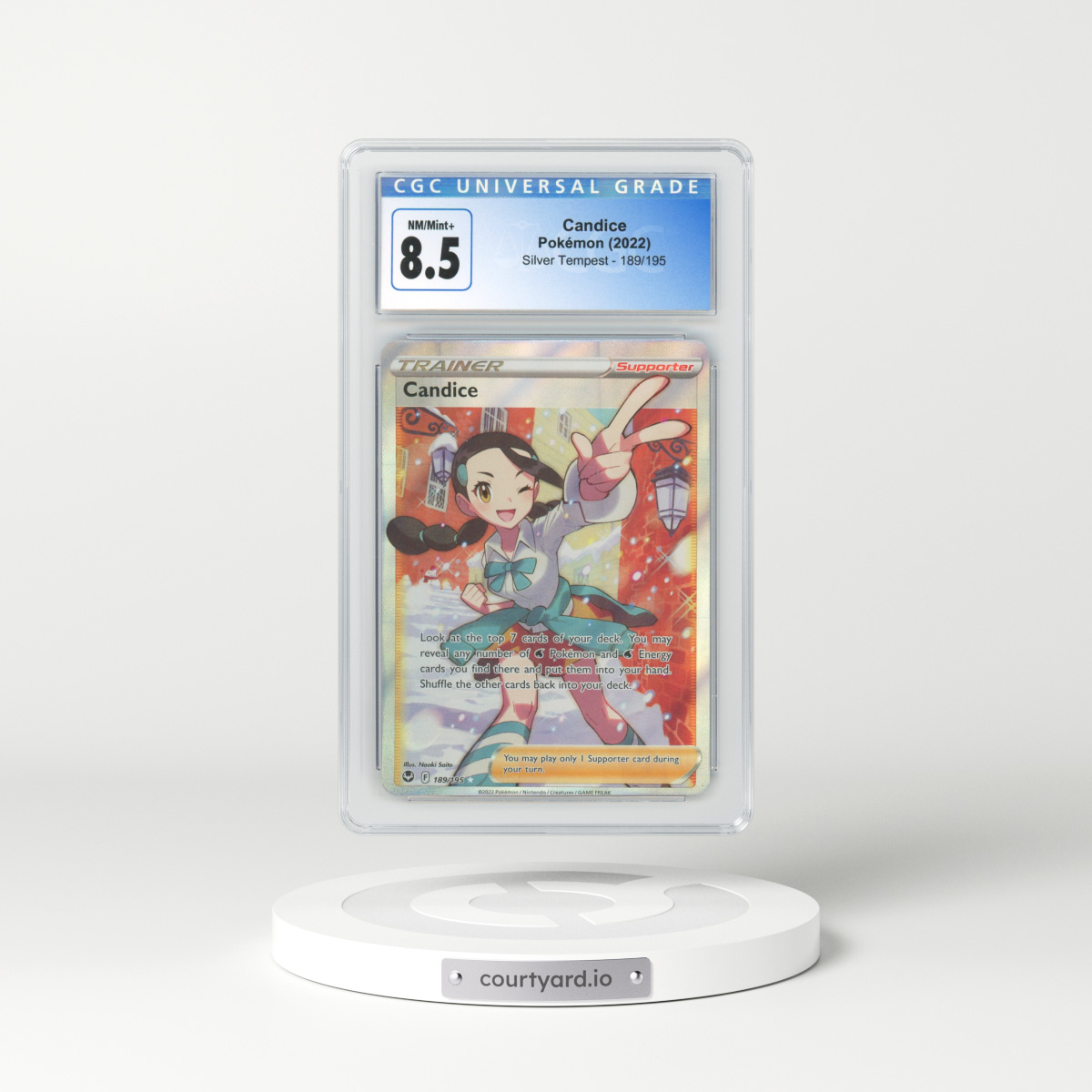 2022 Silver Tempest #189 Candice - Full Art Holo (CGC 8.5 NM-MT+)