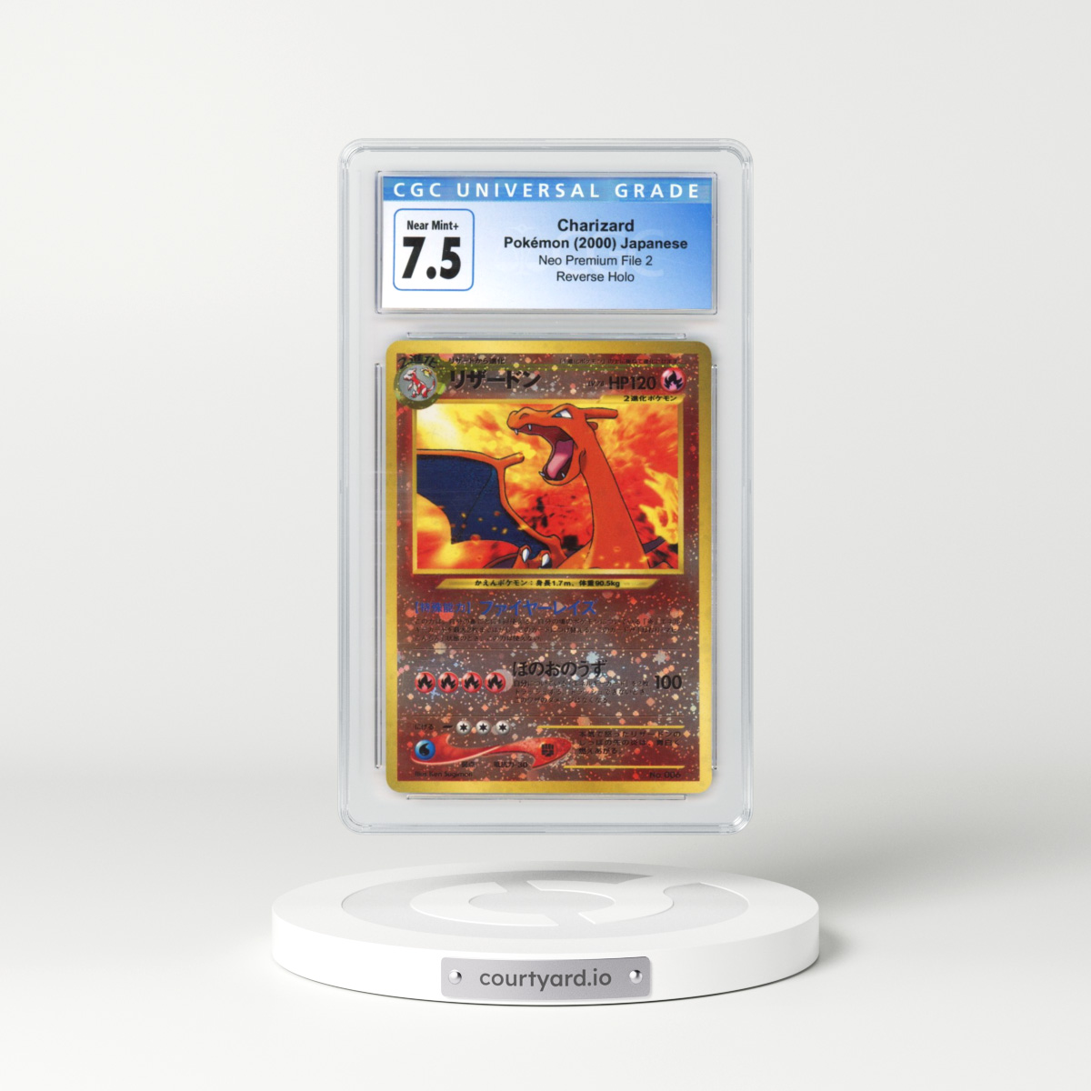 2000 Neo Premium File 2 #006 Charizard - Reverse Holo No Rarity (CGC 7.5 NM+)