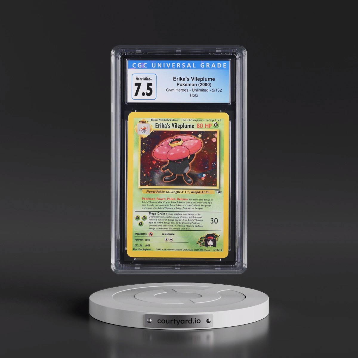 2000 Gym Heroes #5/132 Erika's Vileplume - Holo (CGC 7.5 NM+)