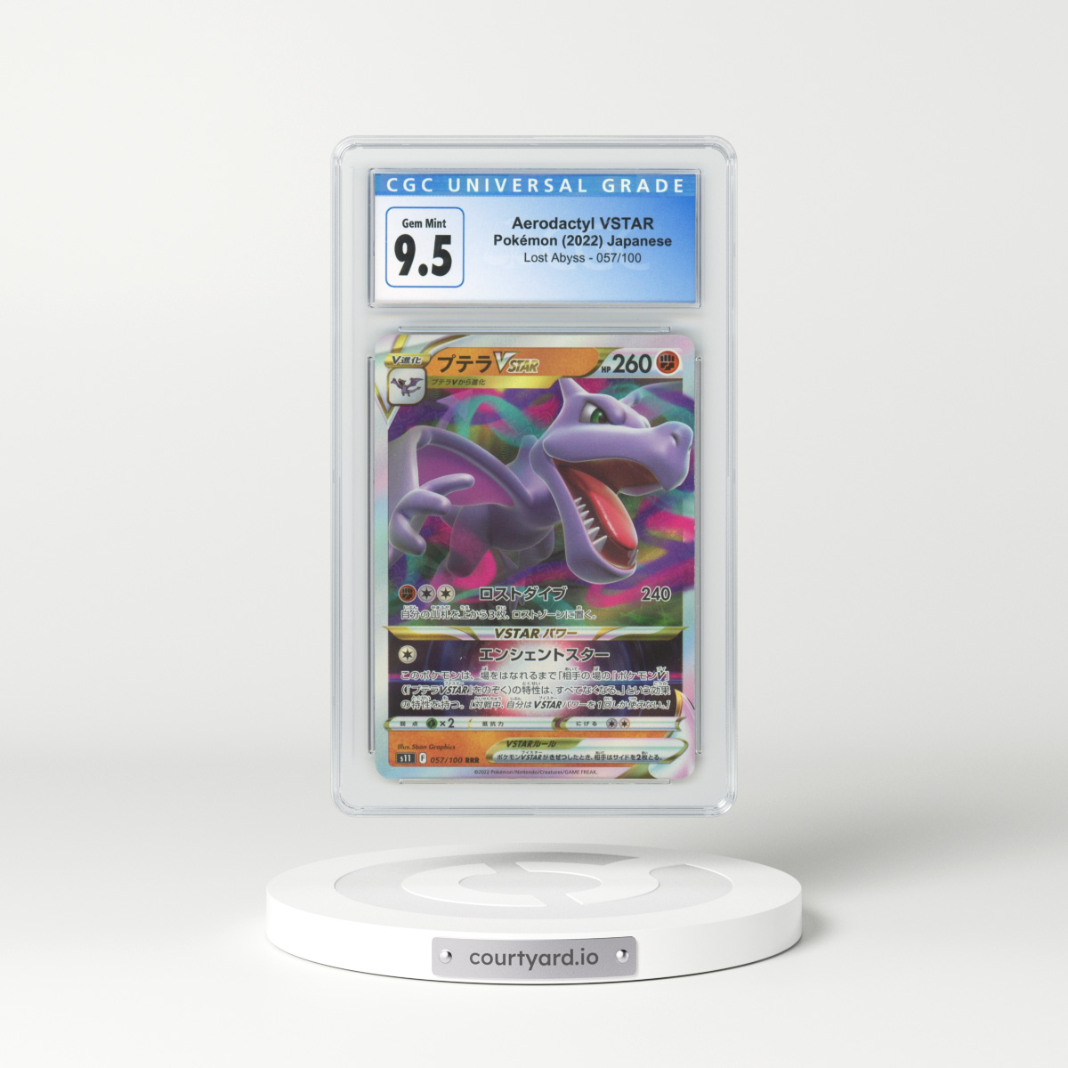 2022 Japanese Lost Abyss #57 Aerodactyl VSTAR - Full Art Holo (CGC 9.5 GEM MINT)