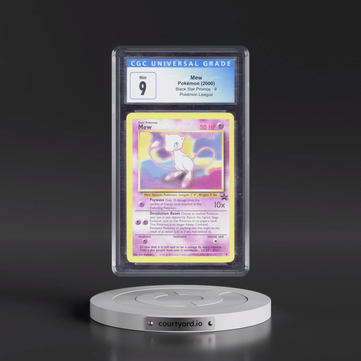 1999 Black Star Promos #8 Mew - Pokémon League (CGC 9 MINT)